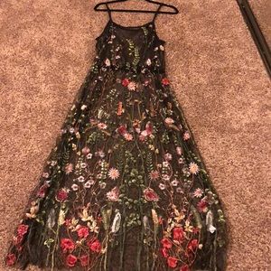 Long floral embroidered dress